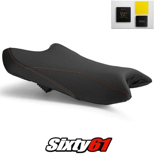 Kawasaki Ninja ZX6R Seat Cover and Gel 2019-2026 Black Orange Luimoto Tec-Grip