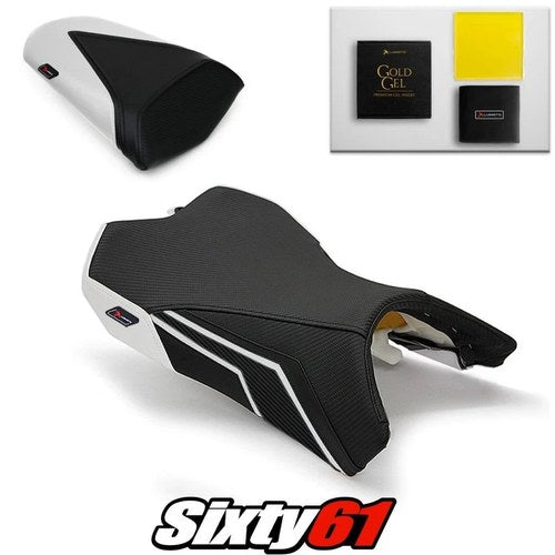 Kawasaki Ninja 1000 Seat Covers and Gel 2011-2016 Black White Luimoto Carbon