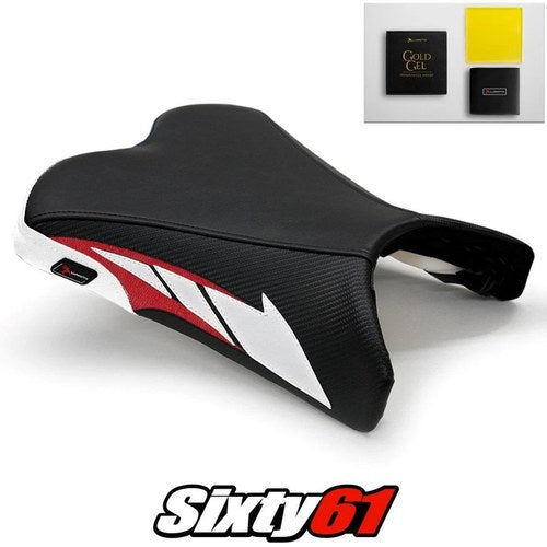 Yamaha FZ6R Seat Cover and Gel 2009-2014 2015 2016 2017 White Red Luimoto Carbon
