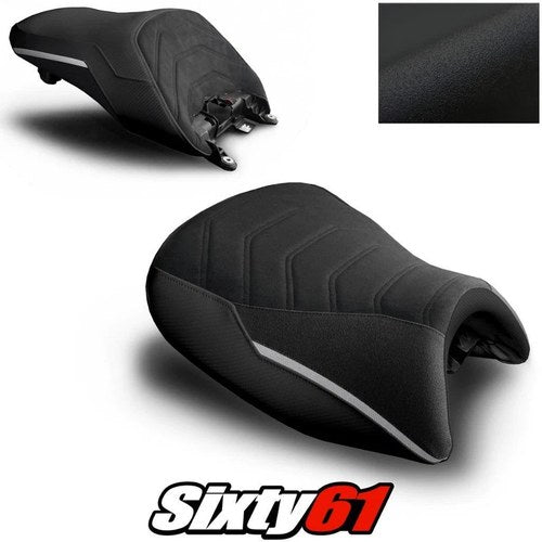 BMW K1600GT Seat Cover 2010-2026 Front Rear Black Silver Luimoto Tec-Grip Suede
