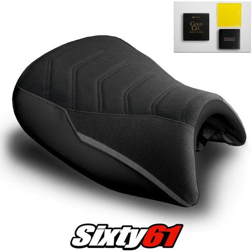 BMW K1600GT Seat Cover and Gel 2010-2024 2025 2026 Black Luimoto Tec-Grip Suede