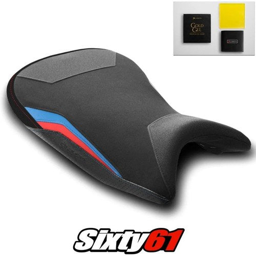 BMW S1000R Seat Cover and Gel 2021-2026 Black Blue Red Luimoto Tec-Grip Suede