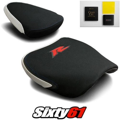 Suzuki TL1000R Seat Covers and Gel 1998-2003 Blue Stitch Luimoto Tec-Grip Suede