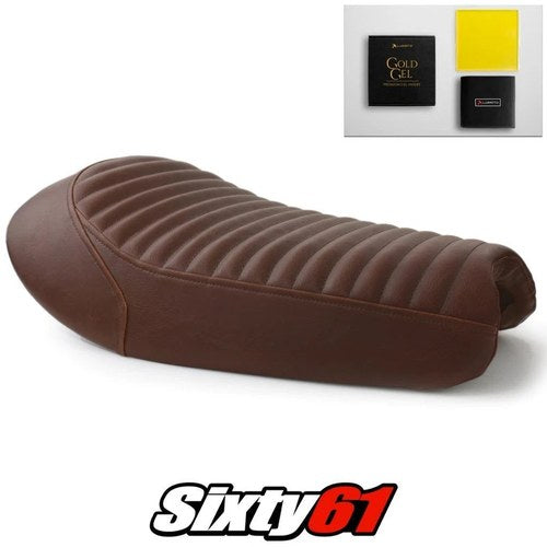 Triumph Scrambler Seat Cover Gel 2017-2020 Vintage Dark Brown Luimoto Leather
