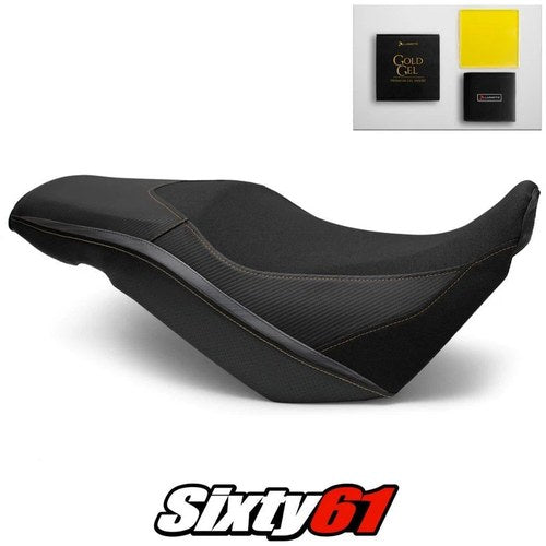 Suzuki V-Strom 650 Seat Cover and Gel 2017-2024 Black Yellow Luimoto Tec-Grip