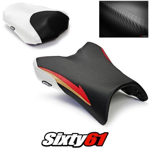 Yamaha FZ1 Seat Covers 2006-2011 2012 2013 2014 2015 2016 White Luimoto Carbon