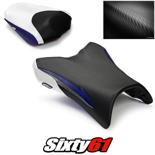 Yamaha FZ1 Seat Covers 2006-2012 2013 2014 2015 2016 White Blue Luimoto Carbon