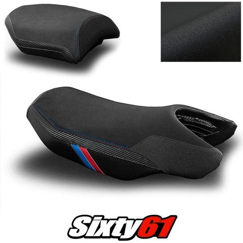 BMW R1200R Seat Covers 2015 2016 2017 2018 Black Luimoto Tec-Grip Suede Carbon