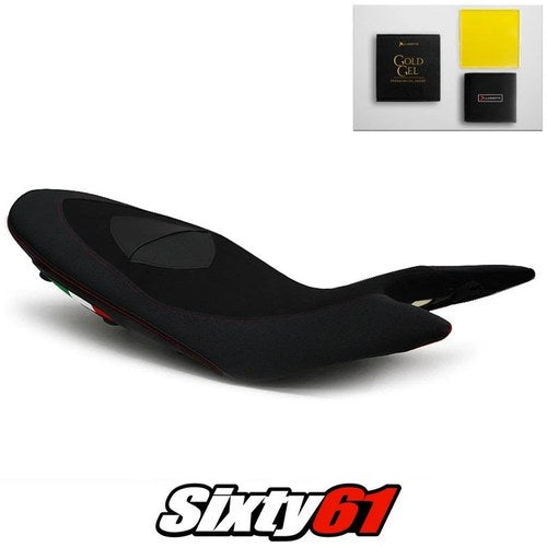 Ducati Hypermotard Seat Cover and Gel 2013-2018 Black Luimoto Tec-Grip Suede