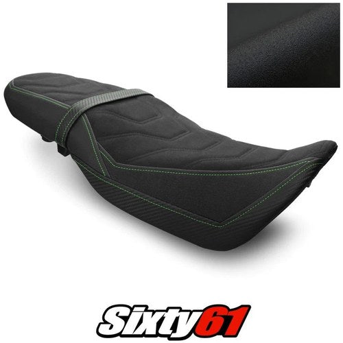 Honda Grom Seat Cover 2016-2019 2020 Black Green Stitch Luimoto Tec-Grip Carbon