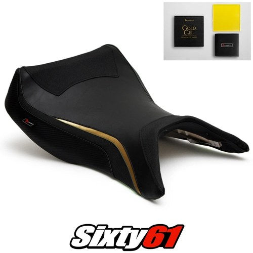 Kawasaki Ninja ZX12R Seat Cover and Gel 2000-2006 Black Gold Luimoto Tec-Grip