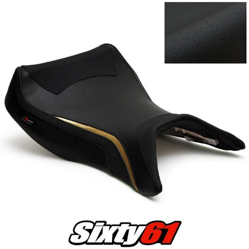 Kawasaki Ninja ZX12R Seat Cover 2000-2004 2005 2006 Black Gold Luimoto Tec-Grip