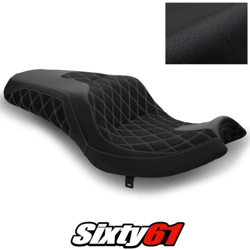 Indian Challenger Seat Cover 2020-2022 2023 Black Silver Stitch Luimoto Suede