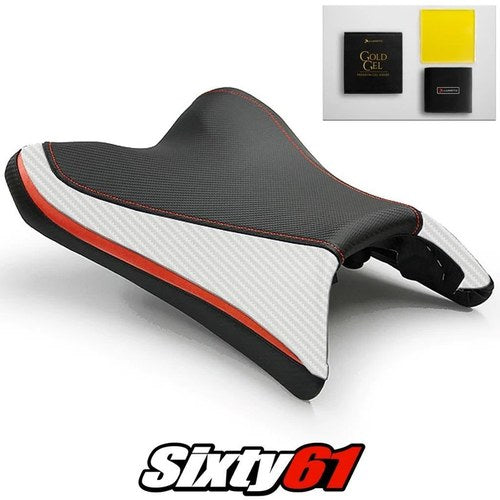 Yamaha FZ8 Fazer 8 Seat Cover and Gel 2010-2015 2016 White Red Luimoto Carbon