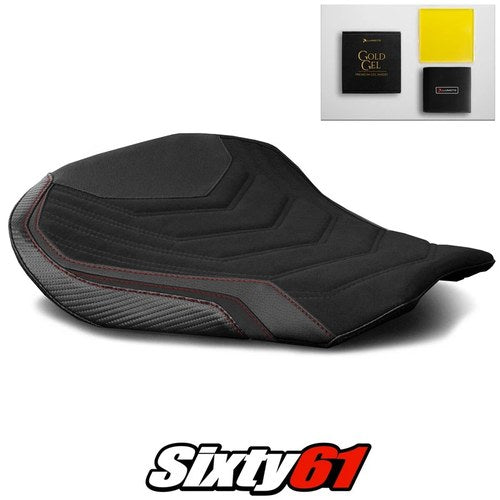 MV Agusta F4 Seat Cover and Gel 2010-2017 2018 2019 2020 Black Luimoto Suede