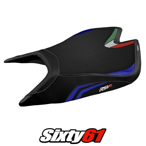 Aprilia RSV4 2021-2023 2024 2025 2026 Seat Cover Tappezzeria Comfort Blue Black