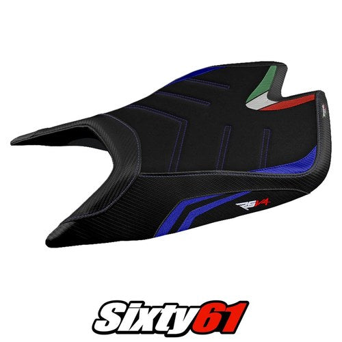 Aprilia RSV4 2021-2024 2025 2026 Seat Cover Tappezzeria Ultragrip Blue Black
