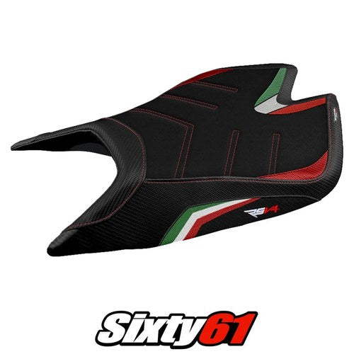 Aprilia RSV4 2021-2025 2026 Seat Cover Tappezzeria Ultragrip Italy Flag Black