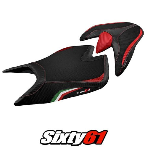 Aprilia Tuono V4 2021-2024 2025 2026 Seat Cover Tappezzeria Italy Flag Black