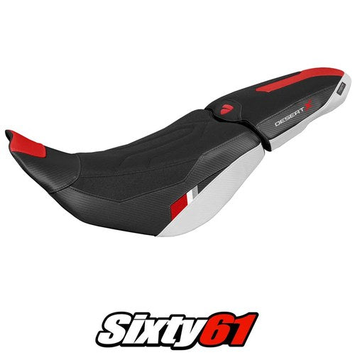 Ducati Desert X Seat Cover Tappezzeria Thar Ultragrip 2022-2025 White Red Black