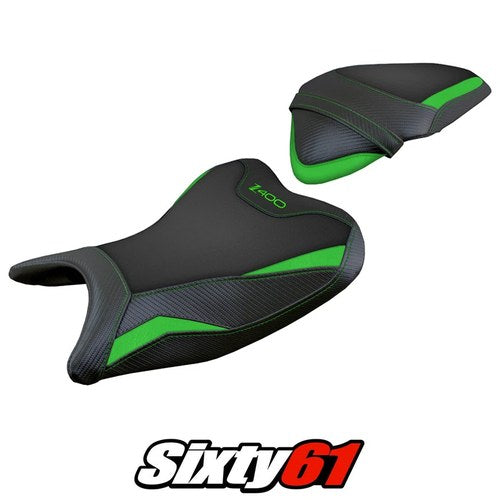 Kawasaki Z400 2018 2019 2020 2021 2022 2023 Seat Cover Tappezzeria Green Black