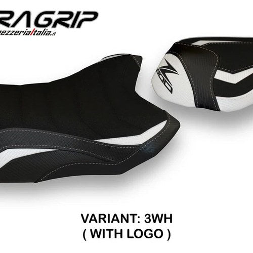 Kawasaki Z800 2013 2014 2015 2016 Seat Cover Tappezzeria Ultragrip White Black