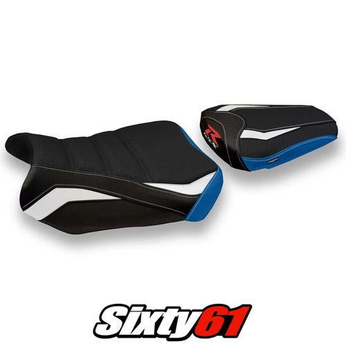 Suzuki Gsxr 600 750 2011-2025 2026 Seat Cover Tappezzeria Ultragrip White Blue