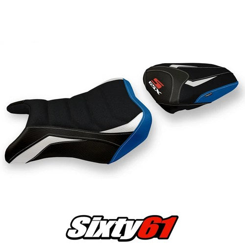 Suzuki Gsxs 750 2017-2020 2021 2022 Seat Cover Tappezzeria Ultragrip White Blue