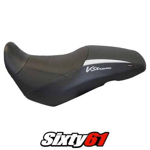 Suzuki VStrom 650 2017-2021 2022 2023 2024 Seat Cover Tappezzeria White Black
