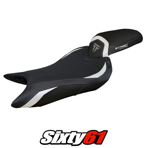 Triumph Street Triple 765 2023-2025 Seat Cover Tappezzeria Comfort White Black