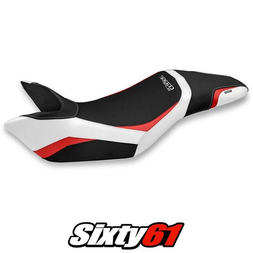 Triumph Speed Triple 2011 2012 2013 2014 2015 Seat Cover Tappezzeria White Red