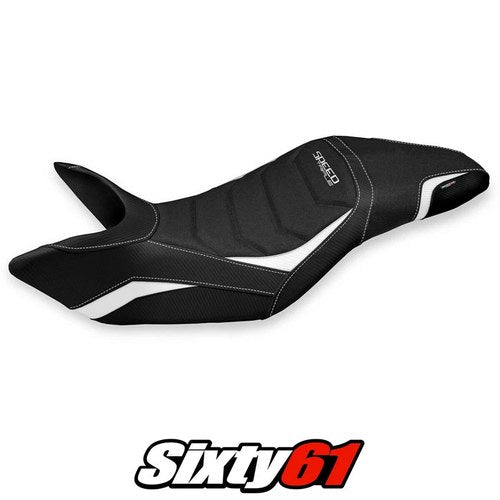 Triumph Speed Triple 2011-2013 2014 2015 Seat Cover Tappezzeria Ultragrip White