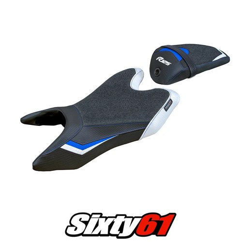 Yamaha Yzf R125 2019-2021 2022 Seat Cover Tappezzeria Ultragrip White Blue