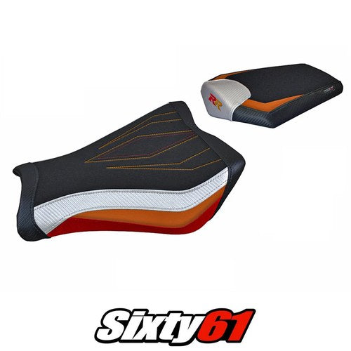 Honda CBR1000RR 2008-2015 2016 Seat Cover Tappezzeria Ultragrip Orange White