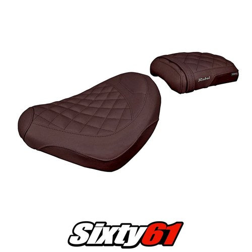 Honda Cmx 500 Rebel 2017-2025 Seat Cover Tappezzeria Comfort Dark Brown Diamond