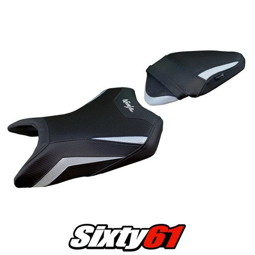 Kawasaki Ninja 500 2024 2025 2026 Seat Cover Tappezzeria Comfort Silver Black