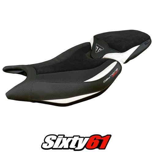 Triumph Daytona 660 2024 2025 Seat Cover Tappezzeria Ultragrip White Black