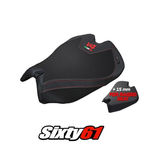 Ducati Panigale V4 2025 2026 Seat Cover Tappezzeria Black Logo V4