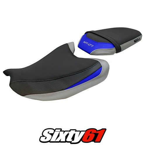Yamaha MT 07 2025 2026 Seat Cover Tappezzeria Silver Blue Black