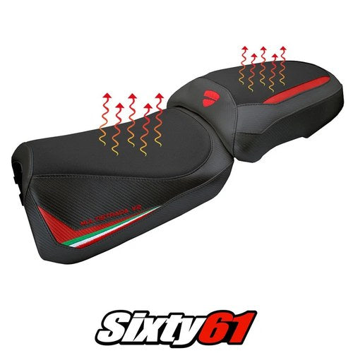 Ducati Multistrada V2 2025 Seat Cover Tappezzeria Heating Comfort Red Italian