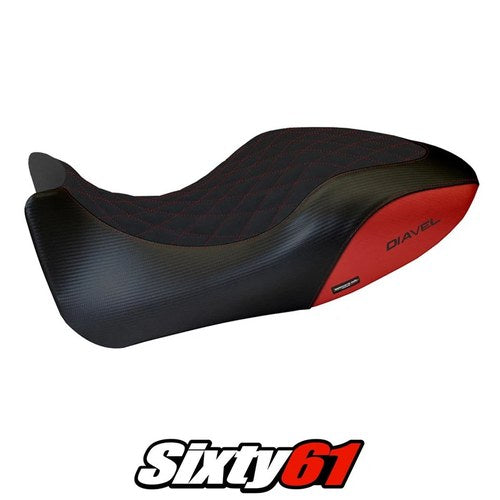 Ducati Diavel 2011 2012 2013 Seat Cover Tappezzeria Velvet Red Black
