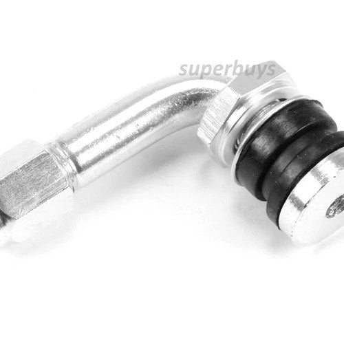 1x Silver 90 Degree Motorcycle Schrader Valve Tubeless 11.3mm Rim Hole Tyre Stem