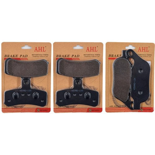3 Pairs Front & Rear Brake Pads for Harley Dyna Fxdf Fat Bob 2008-2014