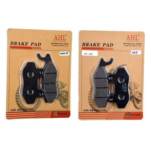 2 Pairs Front & Rear Brake Pads for Kawasaki KL650 KLR650 2008-2015