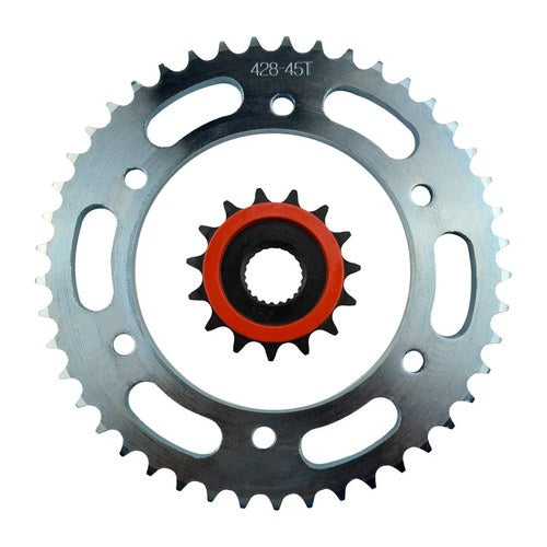 Front Rear Sprockets Kit 15/45 Tooth 428 For Yamaha YBR250 Ybr 250 2007-2011