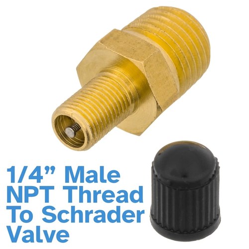 1pc 1/4" Npt Air Compressor Tank Fill Valve Schrader 300PSI Pneumatic Pressure