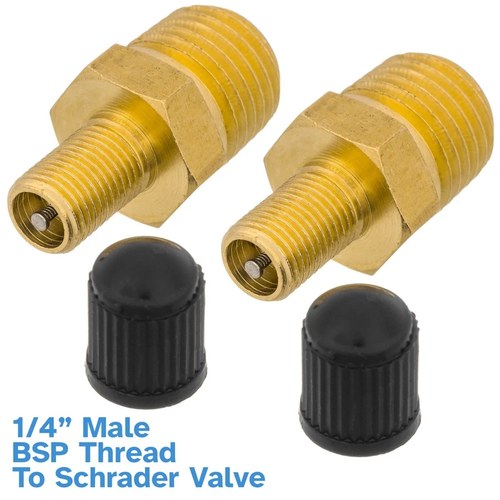 2pcs 300PSI 23mm Schrader Tusck Pneumatic Valve 1/4" Bsp Pressure Air Tire Wheel