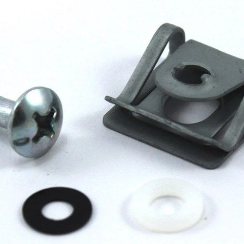 1x Dzus Posi Quick Release 17mm Quarter Turn Fairing Fastener Bolt & Clip Kit