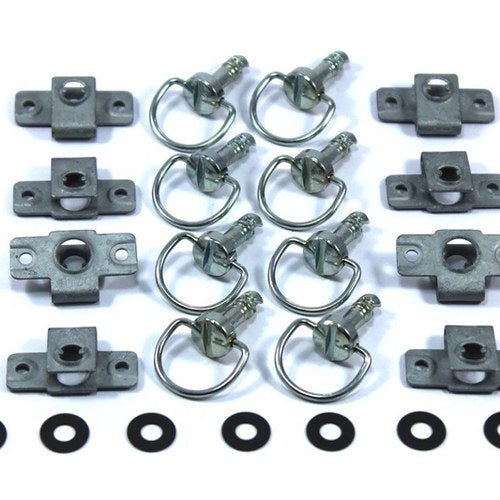 Dzus Silver D-Ring Bail Handle Fasteners Fastener Motorcycle Fairing x8 Kit Dzus