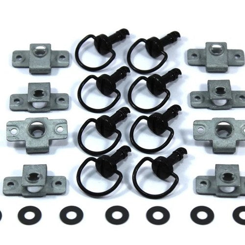 Dzus Black D-Ring Bail Handle Fasteners Fastener Motorcycle Fairing x8 Kit Dzus